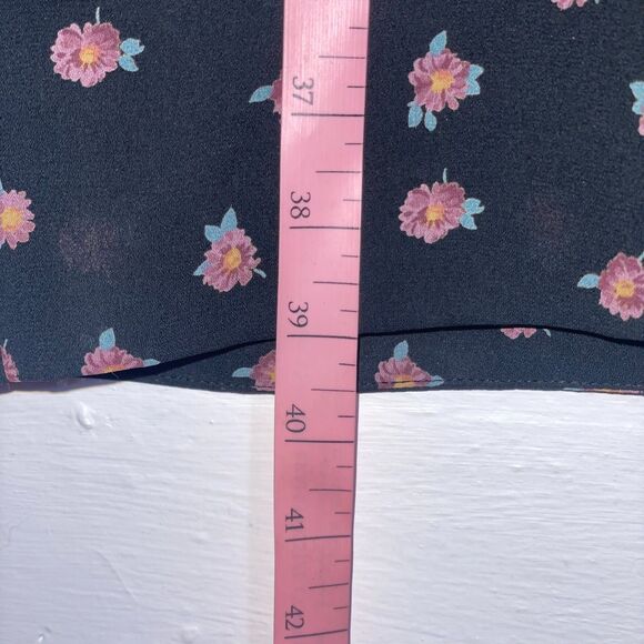 Vintage Maggie London Black Floral Dress Sheath Short Sleeve Lined Size M 90s - Picture 12 of 13